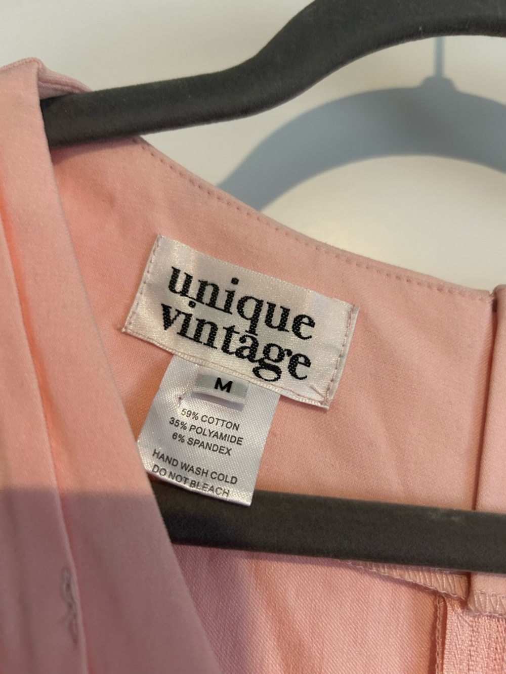 Unique Vintage Light Pink Fit and Flare Rockabilly Midi Dress Size Medium - Picture 7 of 7